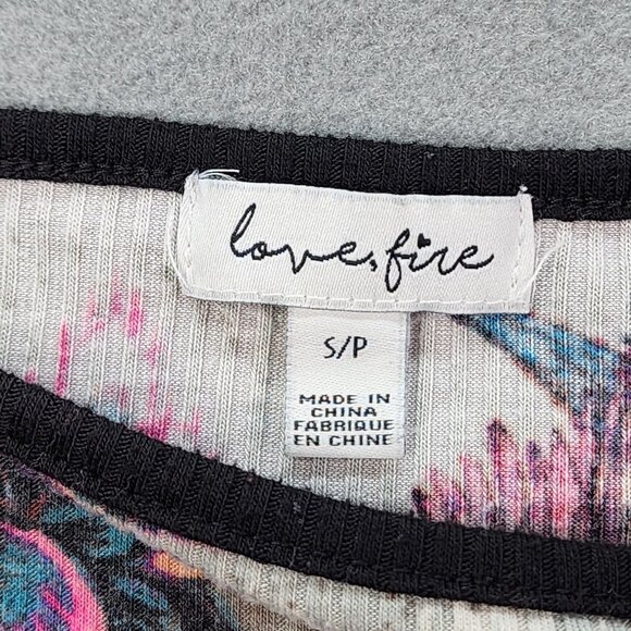 Love Fire Blouse Shirt Top Women's Size Small Multicolor Floral Cold Shoulders - Picture 3 of 10